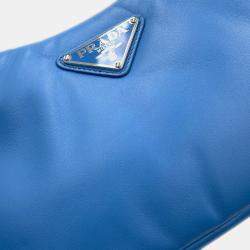 Pre Owned Prada Re-Edition 2005 Light Blue Leather Shoulder Bag