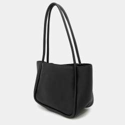 Pre Owned Prada Black Leather Shopping Tote Bag