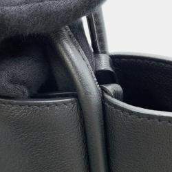 Pre Owned Prada Black Leather Shopping Tote Bag