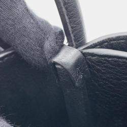 Pre Owned Prada Black Leather Shopping Tote Bag