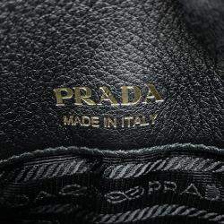 Pre Owned Prada Black Leather Shopping Tote Bag