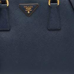 Pre Owned Prada Navy Blue Saffiano Leather Medium Promenade Satchel