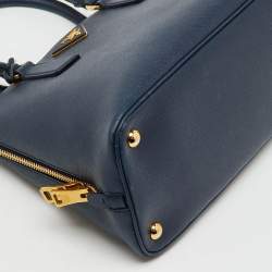 Pre Owned Prada Navy Blue Saffiano Leather Medium Promenade Satchel
