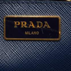 Pre Owned Prada Navy Blue Saffiano Leather Medium Promenade Satchel