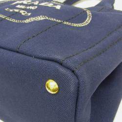 Pre Owned Prada Canapa S Blue Canvas Tote Bag