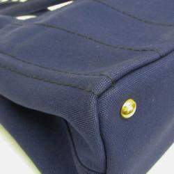 Pre Owned Prada Canapa S Blue Canvas Tote Bag