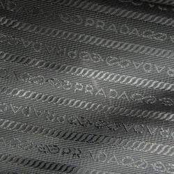 Pre Owned Prada Logo Black Jacquard/Leather Shoulder Bag