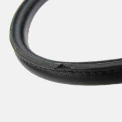 Pre Owned Prada Logo Black Jacquard/Leather Shoulder Bag