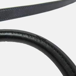 Pre Owned Prada Logo Black Jacquard/Leather Shoulder Bag