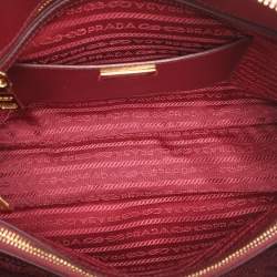 Pre Owned Prada Red Saffiano Lux Leather Promenade Satchel