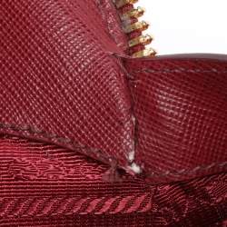 Pre Owned Prada Red Saffiano Lux Leather Promenade Satchel