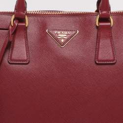 Pre Owned Prada Red Saffiano Lux Leather Promenade Satchel