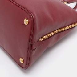 Pre Owned Prada Red Saffiano Lux Leather Promenade Satchel