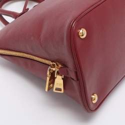 Pre Owned Prada Red Saffiano Lux Leather Promenade Satchel