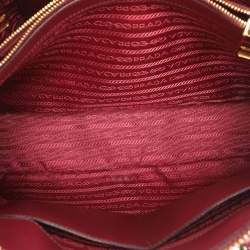 Pre Owned Prada Red Saffiano Lux Leather Promenade Satchel