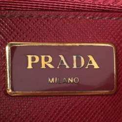 Pre Owned Prada Red Saffiano Lux Leather Promenade Satchel