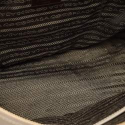 Pre Owned Prada Grey Saffiano Leather Medium Galleria Double Zip Tote