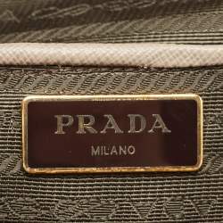 Pre Owned Prada Grey Saffiano Leather Medium Galleria Double Zip Tote