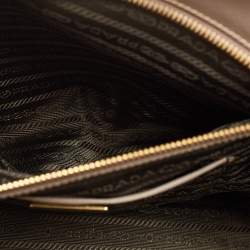 Pre Owned Prada Grey Saffiano Leather Medium Galleria Double Zip Tote