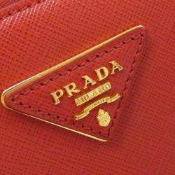 Pre Owned Prada Lux Red Saffiano Leather Handbag