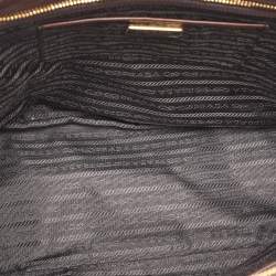 Pre Owned Prada Brown Brushed Smoke Patent Leather Large Galleria Tote