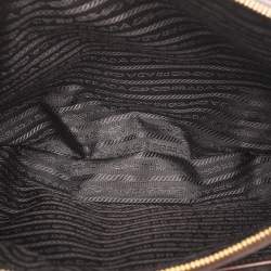 Pre Owned Prada Brown Brushed Smoke Patent Leather Large Galleria Tote