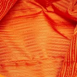 Pre Owned Prada Orange Vitello Daino Leather Large Shopping Tote