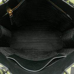 Pre Owned حقيبة تسوق برادا جاكار أخضر ترايانجولو سيمبول