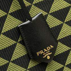 Pre Owned حقيبة تسوق برادا جاكار أخضر ترايانجولو سيمبول