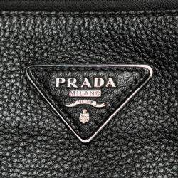 Pre Owned Prada Black Vitello Phenix Double Zip Crossbody