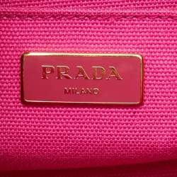 Pre Owned Prada Pink Canvas Small Canapa Logo Tote