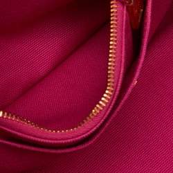 Pre Owned Prada Pink Canvas Small Canapa Logo Tote