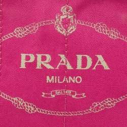 Pre Owned Prada Pink Canvas Small Canapa Logo Tote