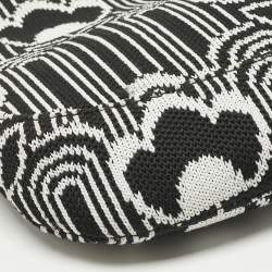 Pre Owned Prada Black/White Maglia Jacquard Fabric Cleo Shoulder Bag