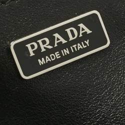 Pre Owned Prada Black/White Maglia Jacquard Fabric Cleo Shoulder Bag