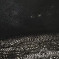 Pre Owned Prada Black/White Maglia Jacquard Fabric Cleo Shoulder Bag