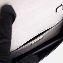 Pre Owned Prada Triangle Mini White Calfskin Shoulder Bag