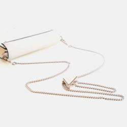 Pre Owned Prada Triangle Mini White Calfskin Shoulder Bag