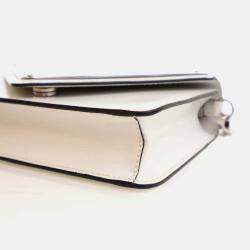 Pre Owned Prada Triangle Mini White Calfskin Shoulder Bag