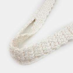 Pre Owned Prada White Raffia Shoulder Bag