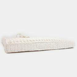 Pre Owned Prada White Raffia Shoulder Bag