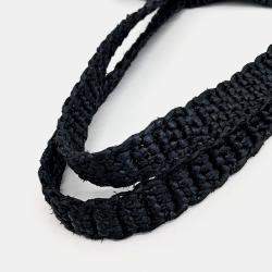 Pre Owned Prada Black Raffia Shoulder Bag