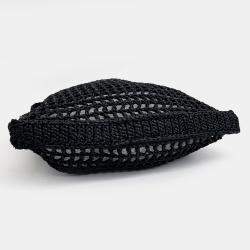 Pre Owned Prada Black Raffia Shoulder Bag