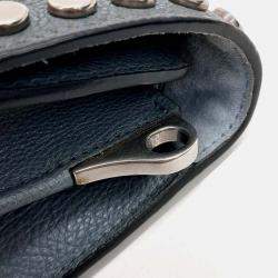 Pre Owned Prada Etiquette Glace Blue Calf Flap Bag