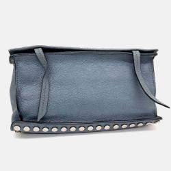 Pre Owned Prada Etiquette Glace Blue Calf Flap Bag
