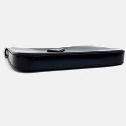 Pre Owned Prada Black Leather Brushed Crossbody Bag