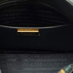 Pre Owned Prada Dark Green Dark Green Leather Open Promenade Bag