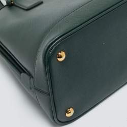 Pre Owned Prada Dark Green Dark Green Leather Open Promenade Bag