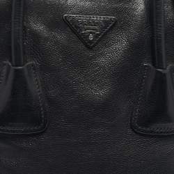 Pre Owned Prada Black Leather Twin Pocket Double Handle Tote
