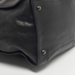 Pre Owned Prada Black Leather Twin Pocket Double Handle Tote